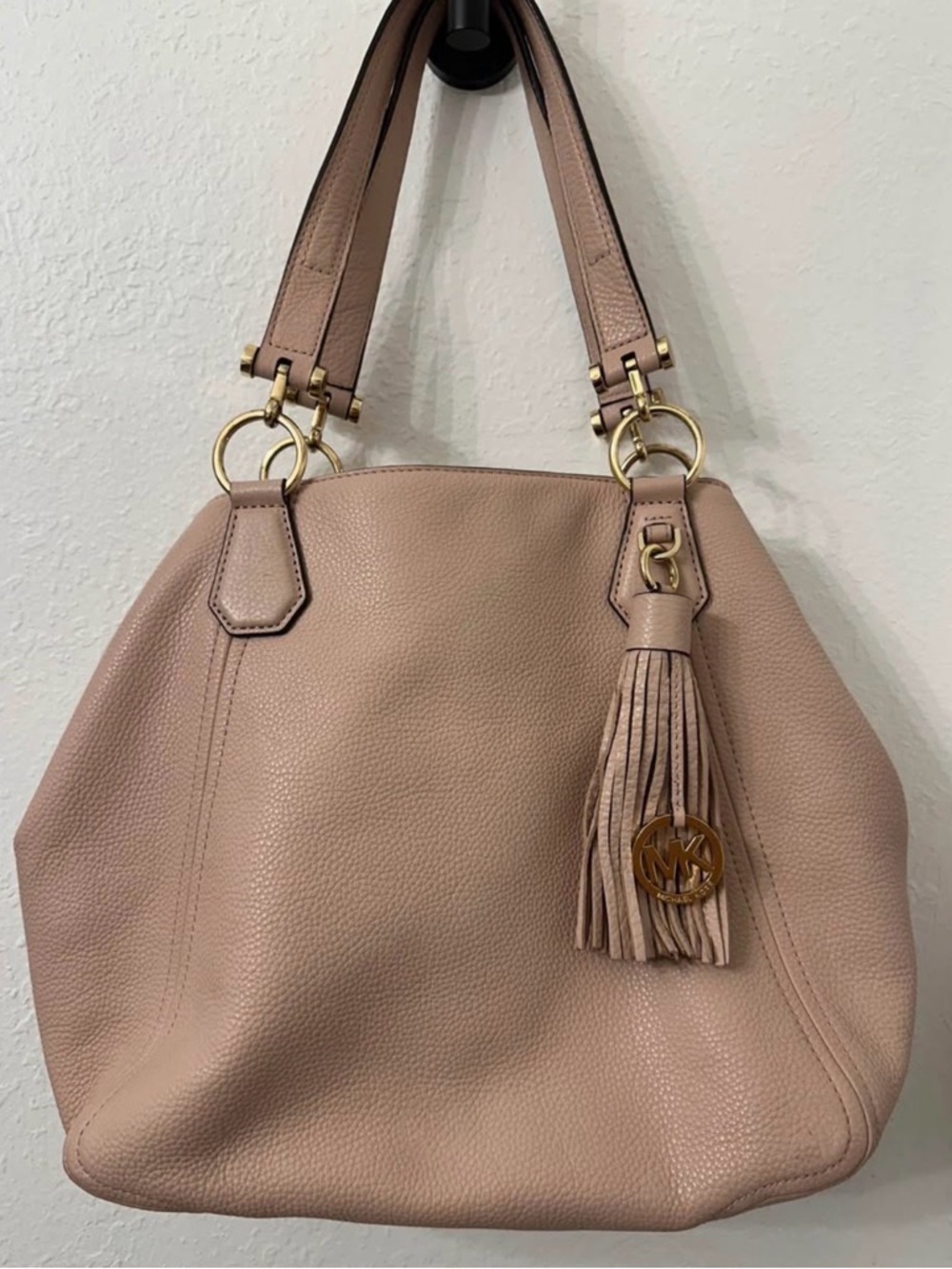 Michael Kors Frances Soft Leather Shoulder Bag with Tassel